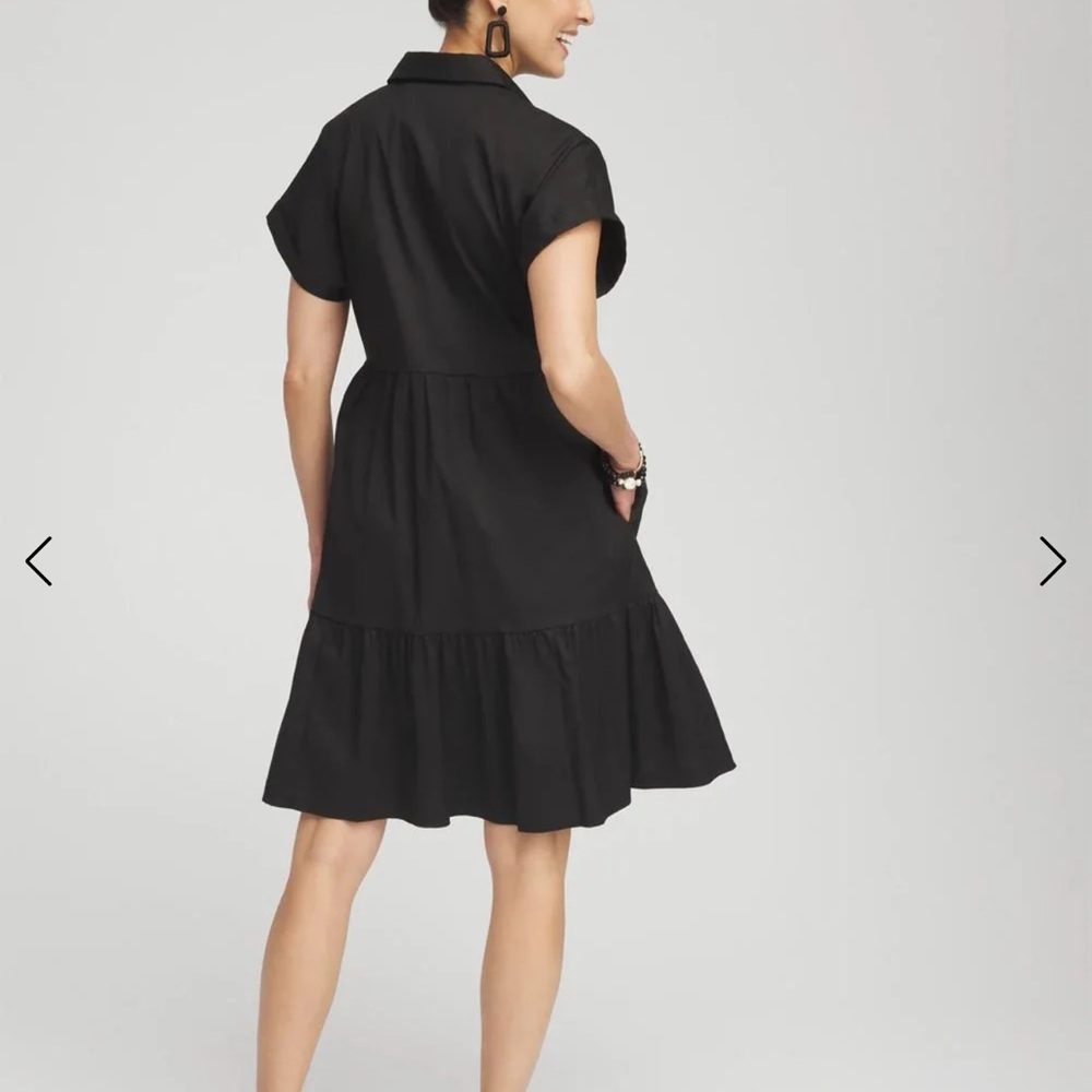 Chico’s Poplin Diagonal Button Front Dress- 12 - Picture 3 of 7